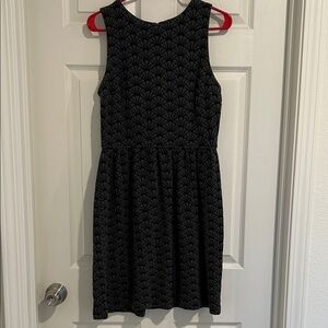 LOFT Black Patterned Mini Dress